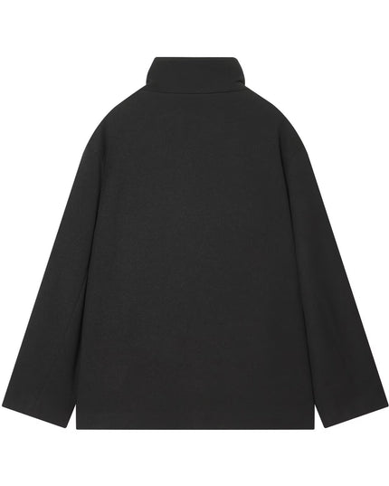 BYMANYC ® New York | Soho asymmetrischer Kurzmantel aus Wollmischung | Schwarz
