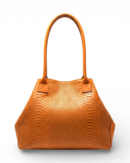 ZEEN | LOLA Schultertasche | Python-Prägung | Orange