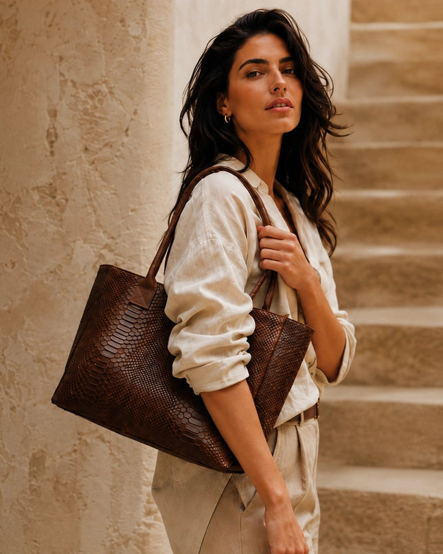 ZEEN | LOLA Schultertasche | Python-Prägung | Made in Italy