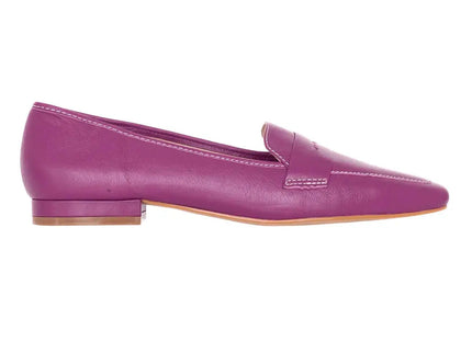 Cipó Beige Leder-Loafer mit eckiger Spitze – Flach