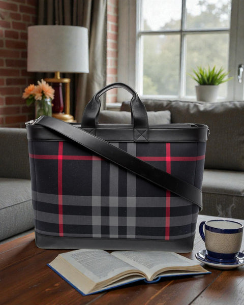 BURBERRY ORMOND TOTE BAG NAVY