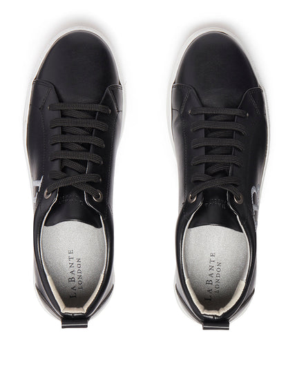 LB Black Apple Leather Sneakers for Women-2
