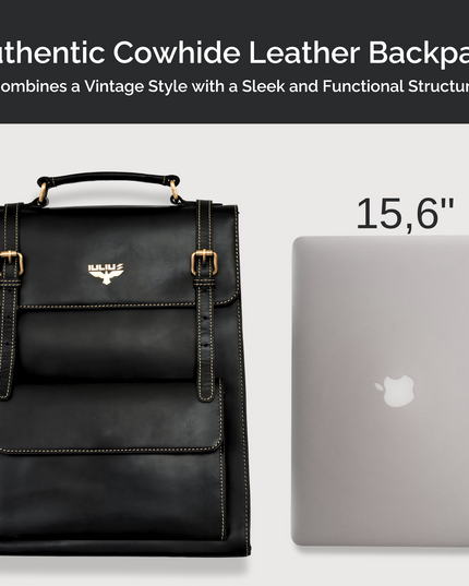Mochila Ejecutiva de Cuero para Portátiles 15,6” – Estilo Business – IULIUS-2