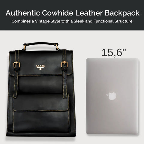Business-Rucksack aus Leder für 15,6" Laptops – Stilvoller IULIUS Rucksack für Beruf und Alltag
