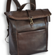 Dunkelbrauner Roll-Top-Lederrucksack – Für Laptops – IULIUS-0