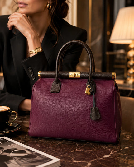ZEEN | NORA Bordeaux | Dollaro-Ledertasche | Made in Italy