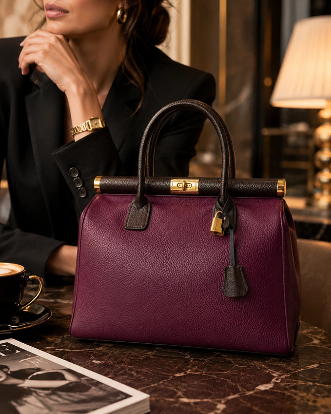 ZEEN | NORA Bordeaux | Dollaro-Ledertasche | Made in Italy
