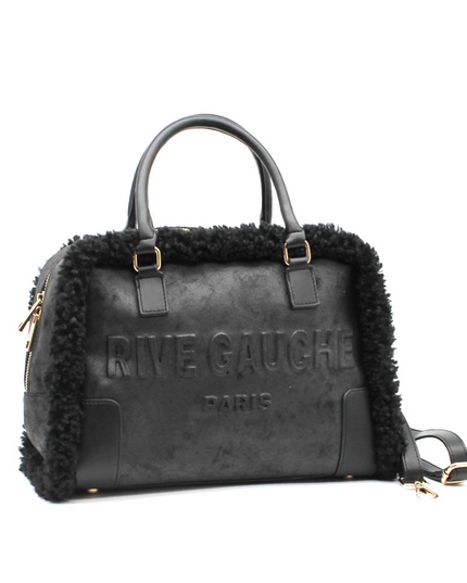 Vimoda Paris | Rive Gauche Handtasche | Wildlederoptik mit Teddyfell