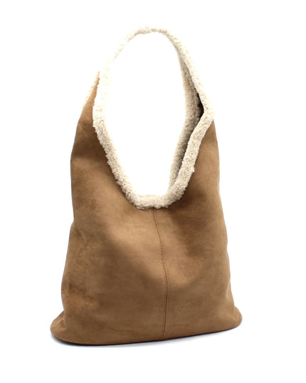 BIG cuddly shopper fur bag with cow pattern and firm handle in 3 colors 