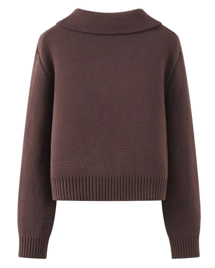 BYMANYC ® New York | Zweireihige Strickjacke | Schokoladenbraun