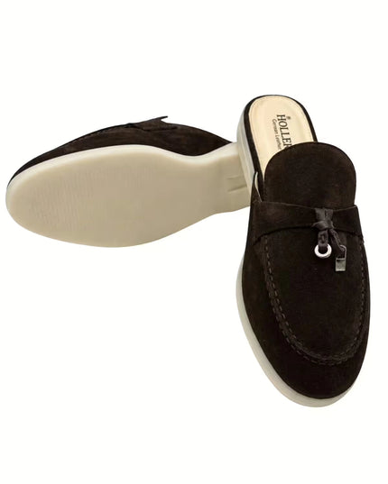HOLLERT | Loafer aus Kalbsveloursleder mit Tassel-Detail | Braun | Herren