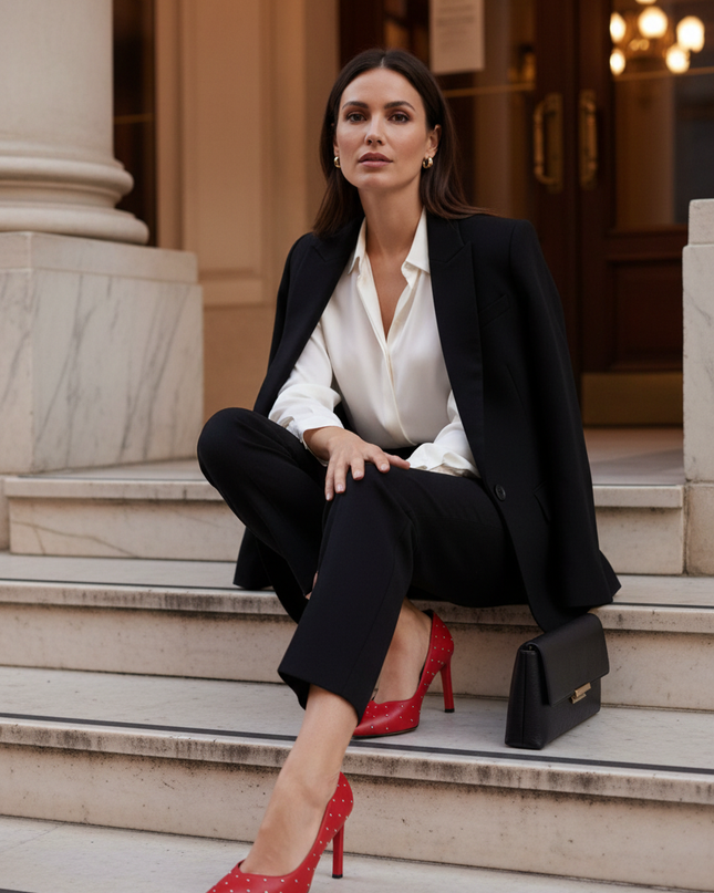 CALLISIA — Damen Pumps Rot Kalbsleder