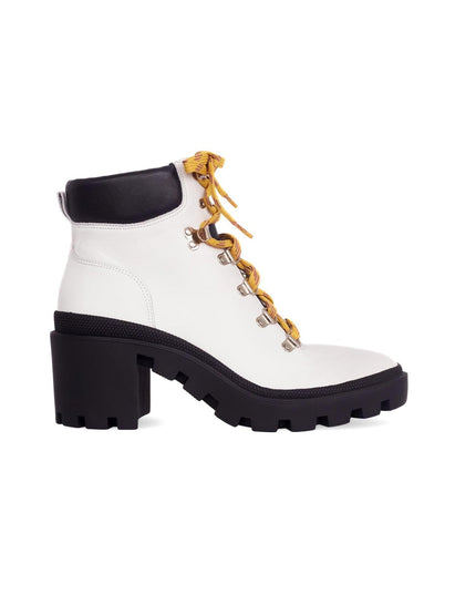 Vriesea Damen Leder Combat Boots | White