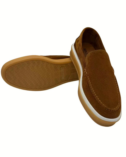 HOLLERT | Loafer aus Kalbsveloursleder | Whisky | Herren