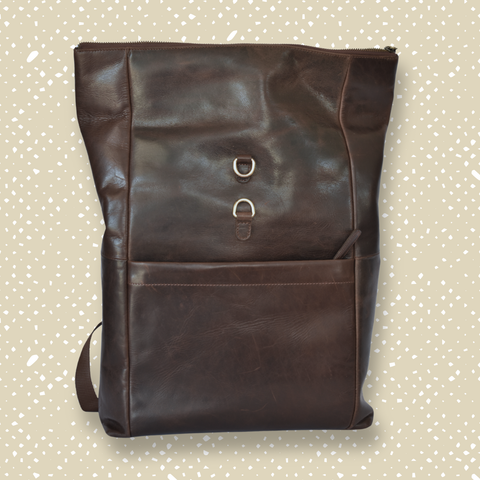 Dunkelbrauner Roll-Top-Lederrucksack – Für Laptops – IULIUS-4