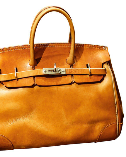 Rossie Viren Women's  Unisex Genuine Vintage Vegetable Tanned Leather Satchel Flap Buckle Bag-0