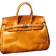 Rossie Viren Women's  Unisex Genuine Vintage Vegetable Tanned Leather Satchel Flap Buckle Bag-0