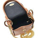 Luxury leather handbag with gold chain strap and hardware, crafted for unique style