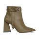Salvia Green Leather Heeled Ankle Boots – Pointed Toe Elegant Design-0