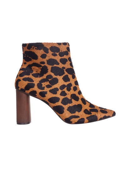 👢 Sapucaia Damen Leder Ankle Boots | Animal Print Brown