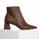 Black Sheepskin Leather Ankle Boots Mabea – Women’s Pointed-Toe Block Heel-5