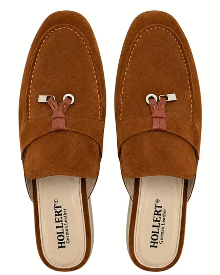 HOLLERT | Loafer aus Kalbsveloursleder mit Tassel-Detail | Whisky Braun | Herren