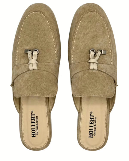 HOLLERT | Loafer aus Kalbsveloursleder mit Tassel-Detail | Beige | Herren