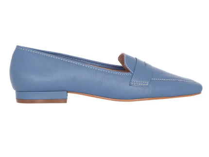 Cipó Beige Leder-Loafer mit eckiger Spitze – Flach