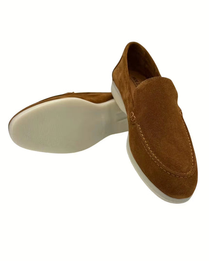 HOLLERT | Herren Loafer aus Kalbsveloursleder | Cognac