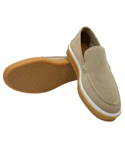HOLLERT | Loafer aus Kalbsveloursleder | Beige | Herren