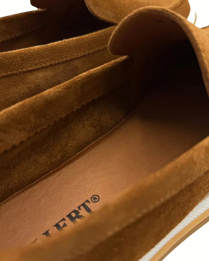 HOLLERT | Loafer aus Kalbsveloursleder | Whisky | Herren