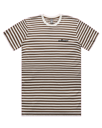 BYMANYC ® New York | Natural Walnut Stripe Tee | Natural/Walnut