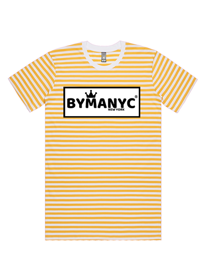 BYMANYC ® New York | Unisex T-Shirt | White / Yellow Stripe