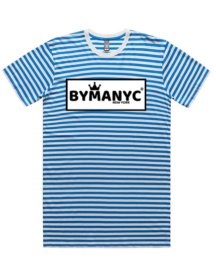 BYMANYC ® New York | Unisex T-Shirt | Natural / Mid Blue Stripe