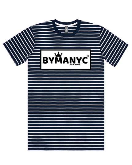 BYMANYC ® New York | Unisex T-Shirt | Navy / White Stripe