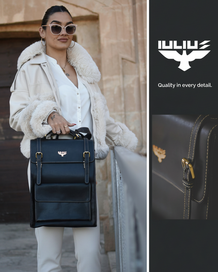Mochila Ejecutiva de Cuero para Portátiles 15,6” – Estilo Business – IULIUS-4