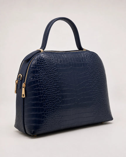 ZEEN | NOA Blue | Crocco-Ledertasche | Made in Italy
