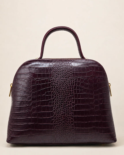 ZEEN | NOA Burgundy | Crocco-Ledertasche | Made in Italy