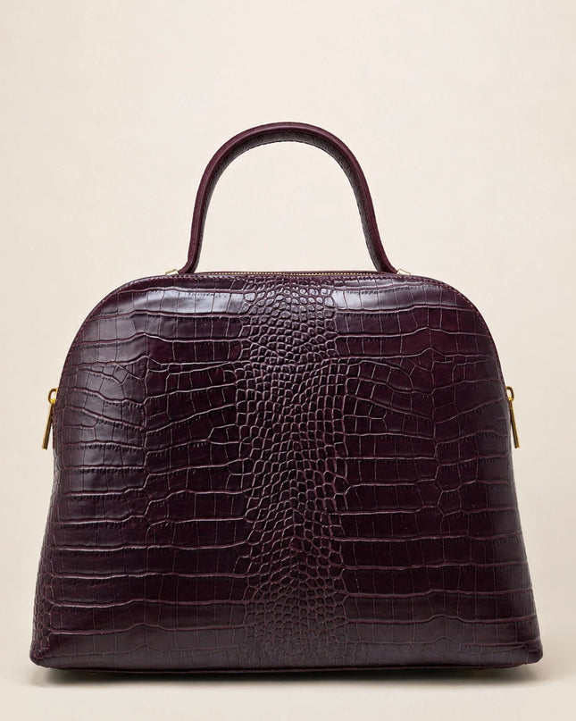 ZEEN | NOA Burgundy | Crocco-Ledertasche | Made in Italy