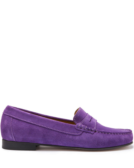Hugs & Co. Penny Loafers – Lila Wildleder | Ledersohle