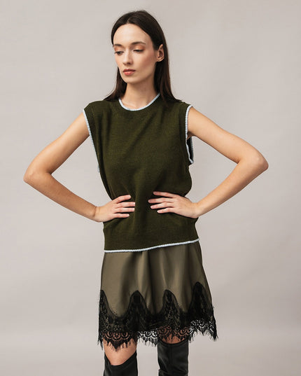 Women's vest with angora wool