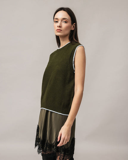 Women's vest with angora wool
