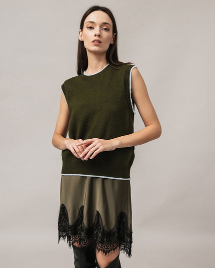 Women's vest with angora wool