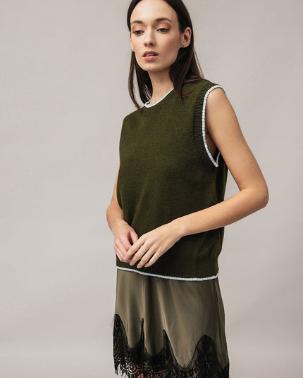Women's vest with angora wool