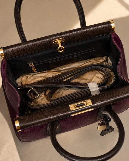 ZEEN | NORA Bordeaux | Dollaro-Ledertasche | Made in Italy