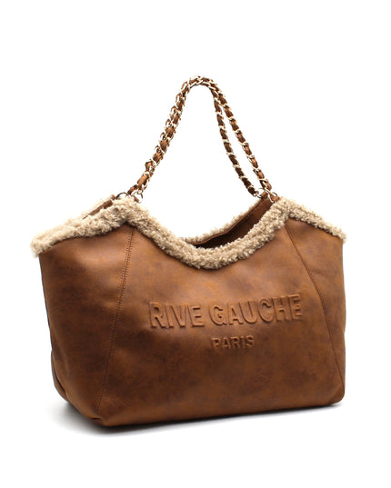 BIG cuddly shopper fur bag with cow pattern and firm handle in 3 colors 