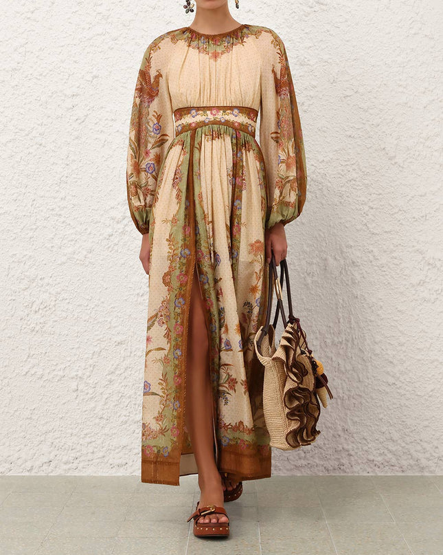 Zimmermann | Indra Dress | Cream Khaki Floral | Damen