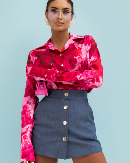 LA BALANCIA | MADDIE Satin-Bluse | Very Pink