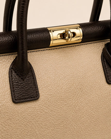 ZEEN | NORA Creme | Dollaro-Ledertasche | Made in Italy