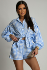 MOLLY Musselin-Set - Blau kariert